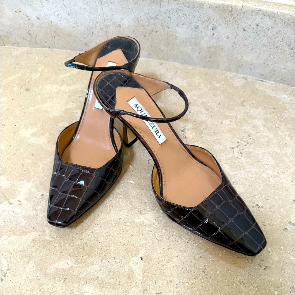 Aquazurra croc mules